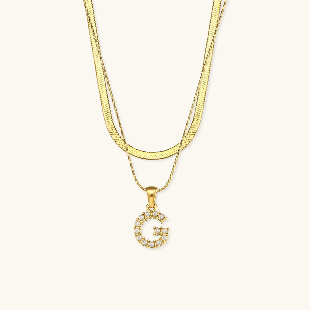 Fiona Layered Gold Initial Letter Necklace