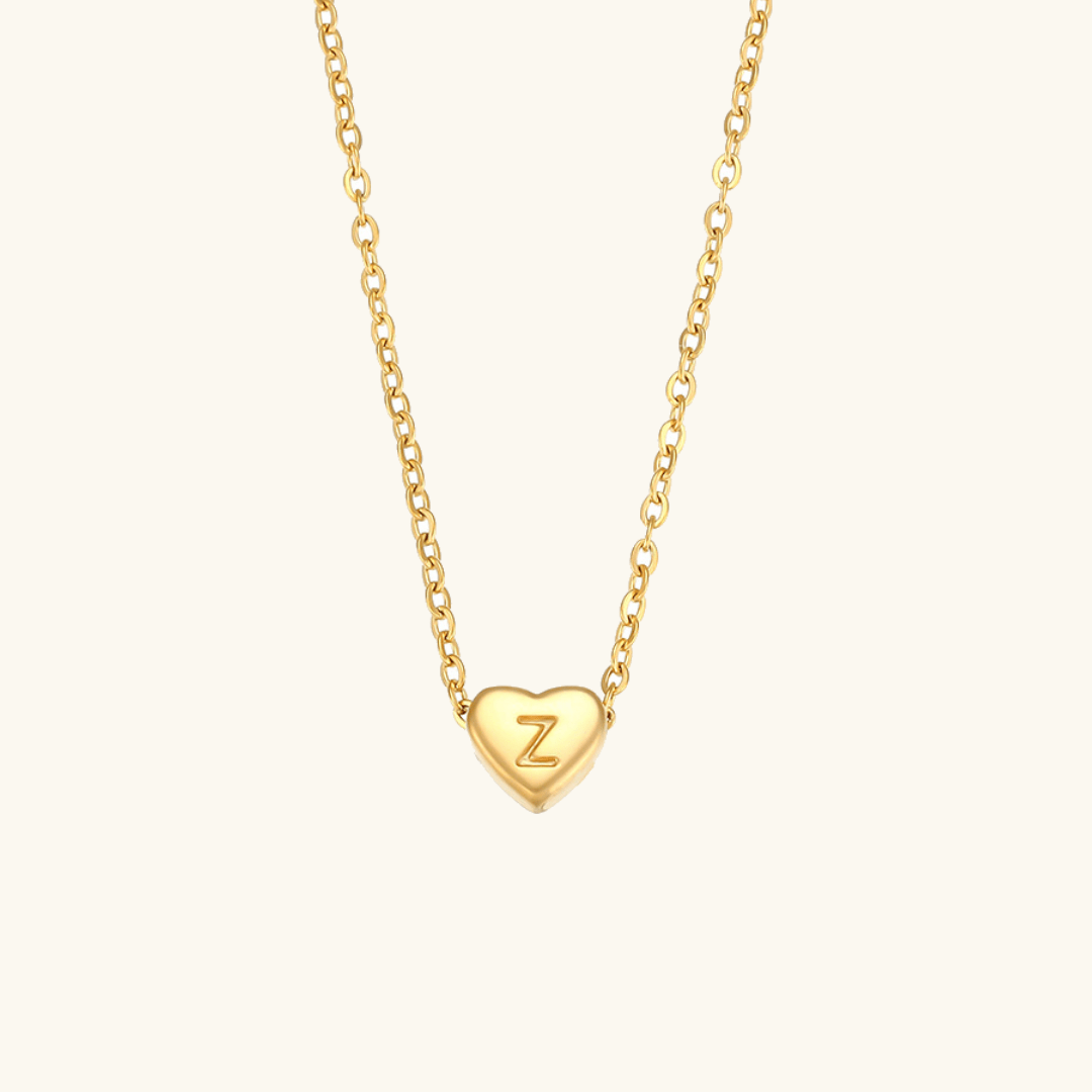 Heart Initial Gold Necklace