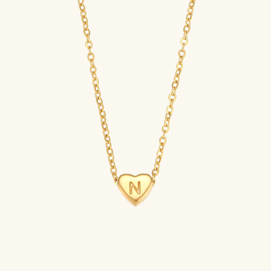 Heart Initial Gold Necklace