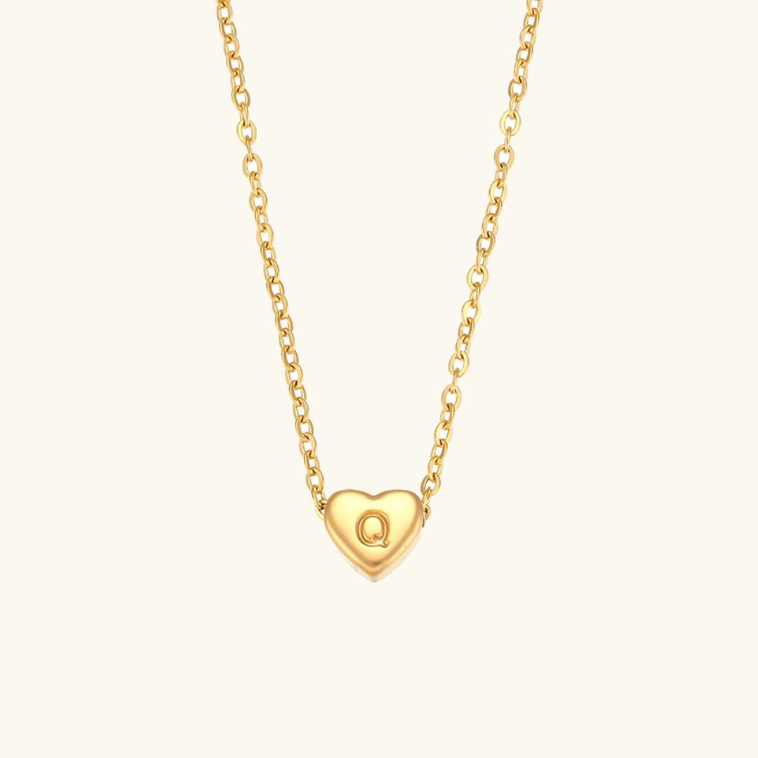 Heart Initial Gold Necklace