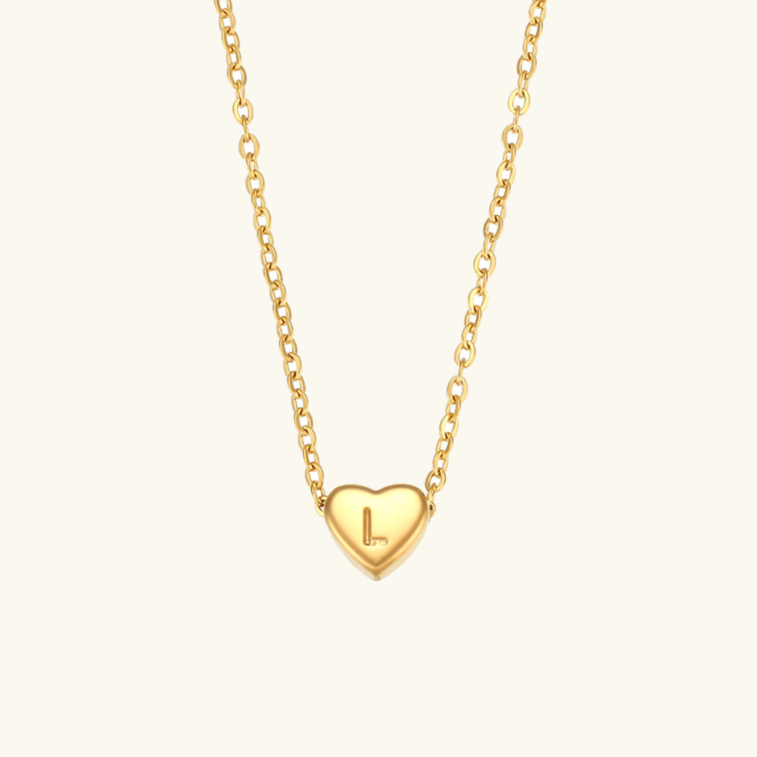 Heart Initial Gold Necklace