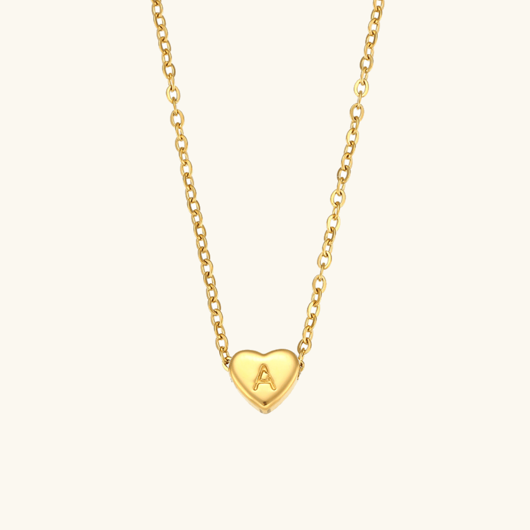 Heart Initial Gold Necklace