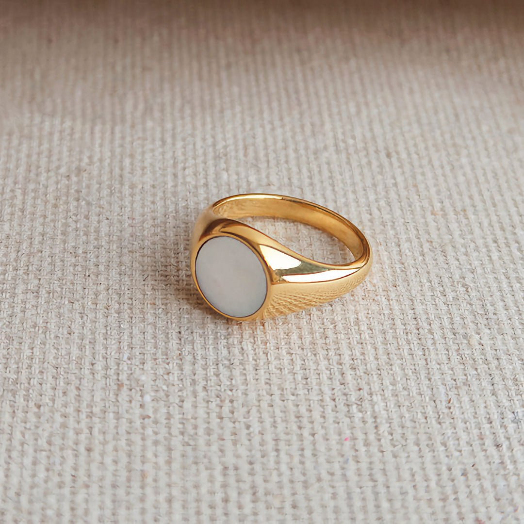 Mother Of Pearl Gold Ring