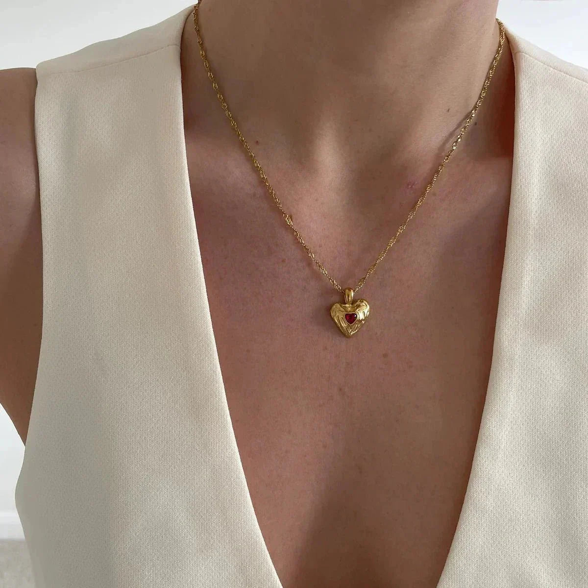 Vesper Gold Heart Necklace